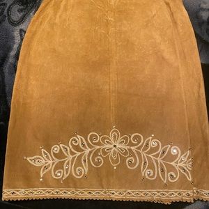 Women’s leather jacket and skirt two piece